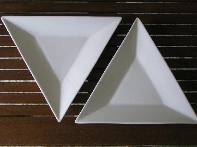 Pair of unusual triangular plates.
