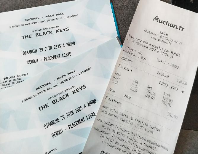 Vds 2 billets pour The Black Keys