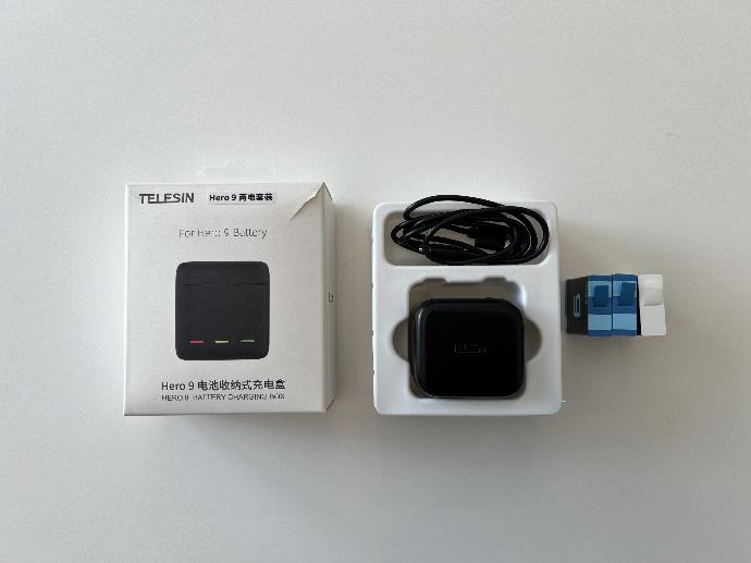 TELESIN Boîte de charge pour batteries GoPro Hero 9 + accessoir