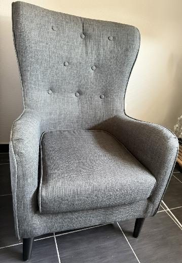 Fauteuil tissu gris 