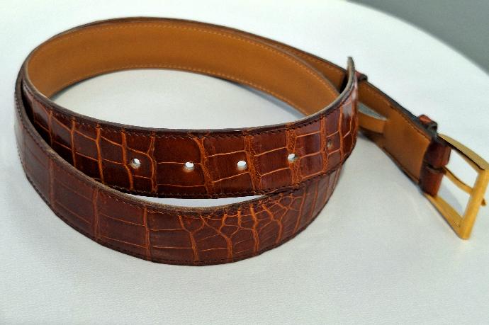 Ceinture Hermès en crocodile porosus